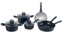 Batteria di Pentole 9 Pezzi in Alluminio Antiaderente Induzione Effetto Pietra Villa du0026