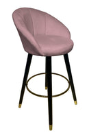 Sgabello Bar Prague Rosa 55x56x104 cm Legno e Spugna Rosa Nero e Oro