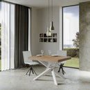 Tavolo Allungabile 120-224x90x77 cm Volantis Premium Quercia Natura Telaio Bianco 