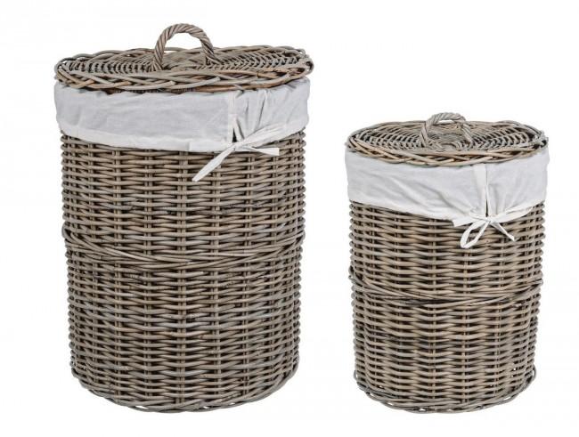 Set 2 Portabiancheria Narra Naturale in Fibre Naturali