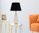 Lampada da Tavolo Ovy Ø32,5x62 cm in Ferro PVC e Tessuto Oro e Nero