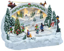 Villaggio Natalizio in Resina Pattinaggio con Luci e Suoni 33x21xh24 cm