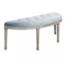 Panca Margi in Velluto Grigio 125x45x48 h cm in Legno Grigio