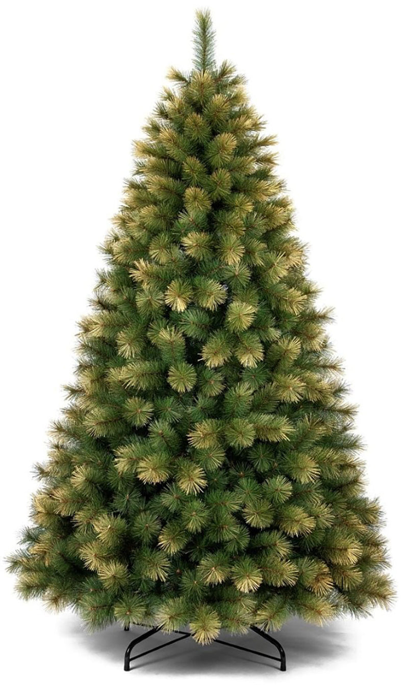 Albero di Natale Artificiale Realistico Folto 180 cm 450 Rami Verde Punte Oro