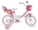Bicicletta per Bambine 14" Unicorn Freni Caliper e Stabilizzatori in Acciaio Hi-Ten Rosa      