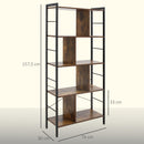 Libreria Industriale 77x30x157,5 cm a 5 Ripiani con Scomparti Aperti in Laminato e Acciaio Marrone Rustico e Nero      