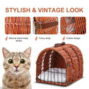 Trasportino in Vimini per Gatti con Cuscino Stile Vintage Marrone Varie Misure