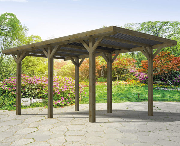 Carpot Single Car Box ohne Abdeckung 304x512 cm in Holz online