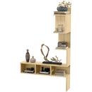 Mensola da Parete 80x20x128,5 cm Ripiani Aperti in MDF Rovere