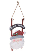 Slittino con Faccia di Babbo Natale H45 cm in Legno