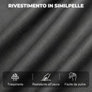 Divano 2 Posti Reclinabile Elettrico 135° 145x91x102 cm con Massaggio e Riscaldamento in Tessuto Effetto Pelle Grigio      