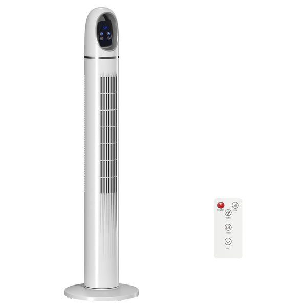 Ventilatore a Torre 31x31x111 cm Oscillante a 70° 4 Modalità 3 VelocitàTimer 24 Ore in PP e ABS Bianco acquista