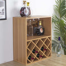 Mobile Bar Cantinetta per 8 Bottiglie Vino 51x28x63 cm Porta Calici in Legno Marrone      