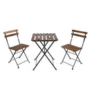 Set Tavolino e 2 Sedie Pieghevoli da Giardino Bistrot Nero