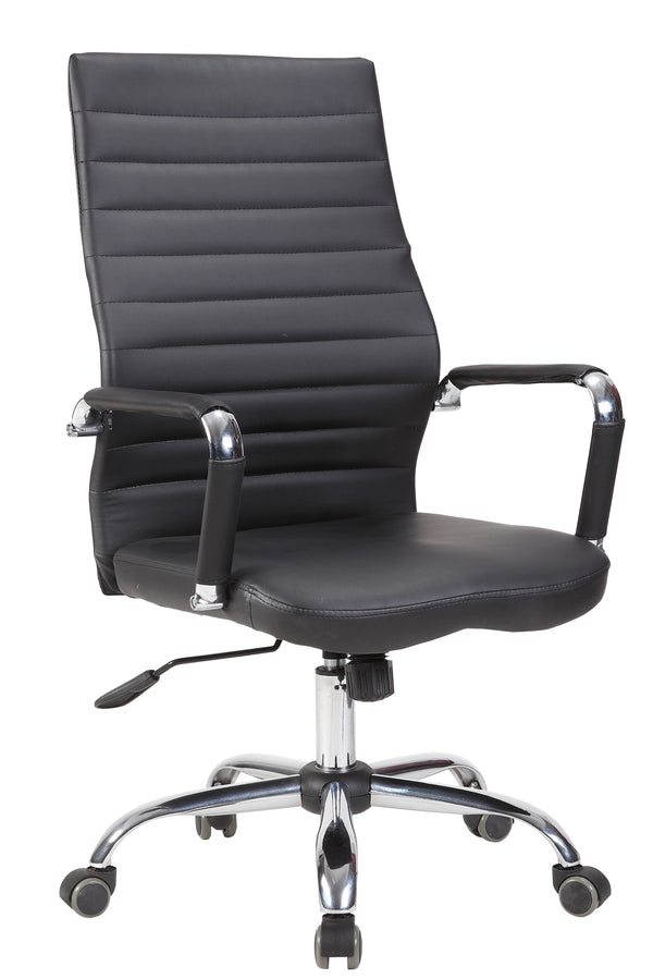 online Chefsessel 57x55x104/111 cm aus Stahl und schwarzem Kunstleder