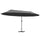 Ombrellone Doppio a 12 Stecche 455x265x238 cm con Base a Croce e Manovella in Acciaio e Poliestere Grigio