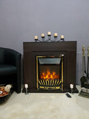 Camino Elettrico da Pavimento 85x95x30 cm Effetto Fiamma 2000W Arthur & Meridian Wenge