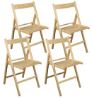 Set 4 Sedie Pieghevole 47,5x42,5x45/79 cm in Legno di Faggio FSC Lucida
