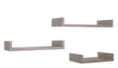Set 3 Mensole da Parete 60-50-40x23,7x8 cm in Fibra di Legno Calamita Maxi  Rovere Grigio New