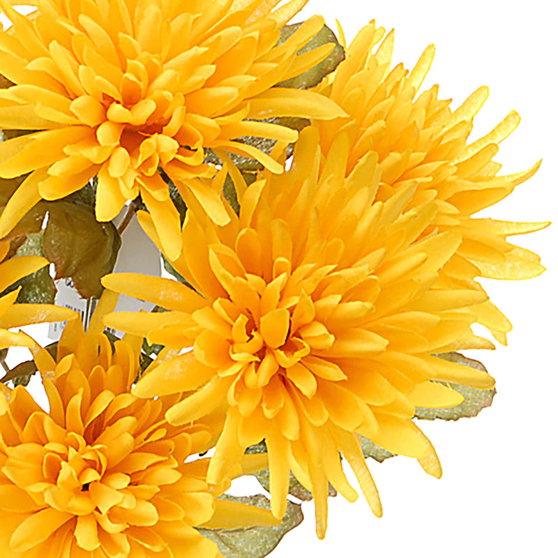 Set 6 Cespuglio di Spider Artificiale con 7 Fiori Altezza 35 cm Oro