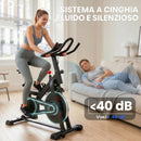 Cyclette 111,5x52,5x114,5 cm Stazionaria con APP Resistenza Magnetica 0-100% in Acciaio Nero      