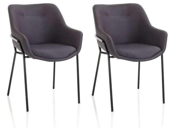 Set mit 2 gepolsterten Stühlen 80 x 54 x 84 cm in schwarzem Stoff prezzo