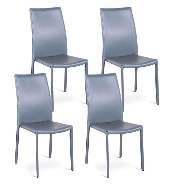sconto Stuhl aus PVC-Metall in Kitty-Grau