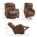 Poltrona Alzapersona Elettrica Massaggiante 91x93x103 cm in Tessuto Marrone