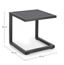 Tavolino Hilde 40x40 cm Antracite in Alluminio