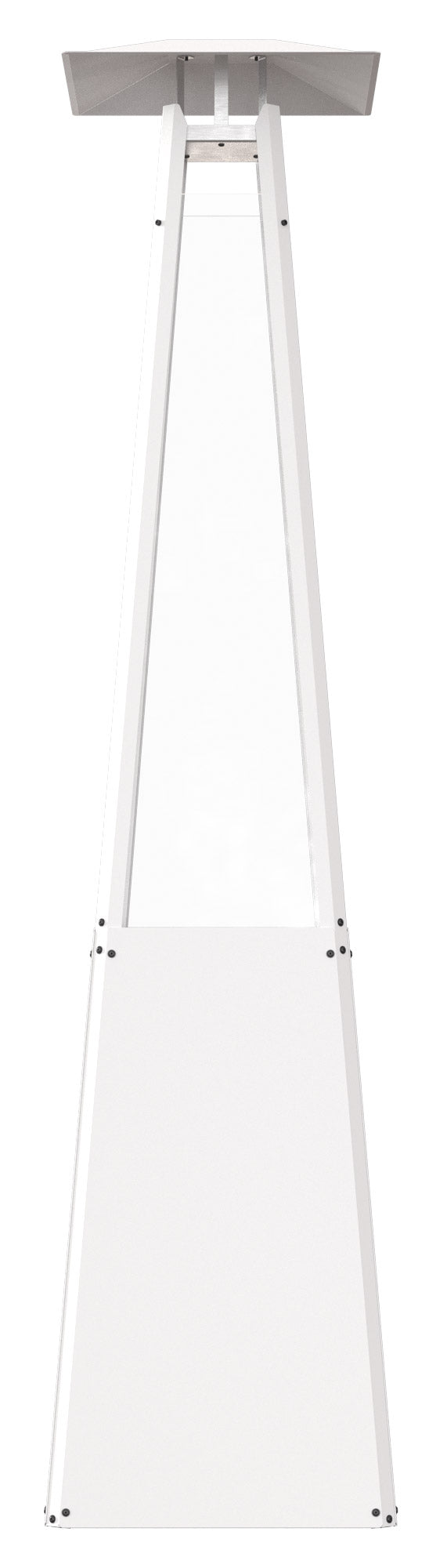 Stufa a Piramide Gas Gpl da Esterno con Vetro in Acciaio Flig Memphis Bianca