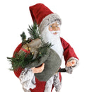 Pupazzo Babbo Natale H90 cm con Luci e Suoni Rosso e Grigio