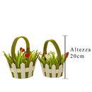 Set 4 Cesti con Manico e Cuori Larghezza 15 cm