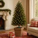 Base Albero di Natale a Vaso 40x40x41 cm con Attacco Universale in Resina Marrone      