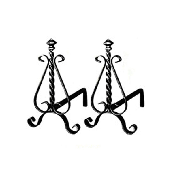 Paar Feuerböcke 34x35 cm für Kamine und Öfen aus schwarzem Schmiedeeisen acquista