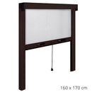 Zanzariera Avvolgibile Marrone per Porta e Finestra a Molla 160X170Cm
