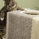 Tunnel per Gatti Pieghevole 98x30x30 cm con Tiragraffi in Peluche e Sisal Crema  