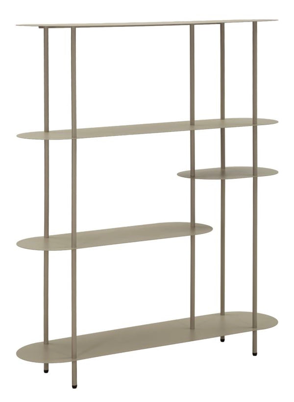 Libreria Saturno Tortora 118x31x139 cm in Metallo Grigio tortora sconto