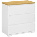 Cassettiera 3 Cassetti 70x37x75 cm in Truciolato Bianco