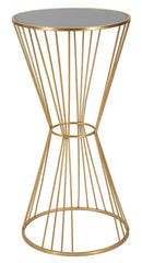 Tavolino Super 50x100x50 cm in Ferro e MDF Oro