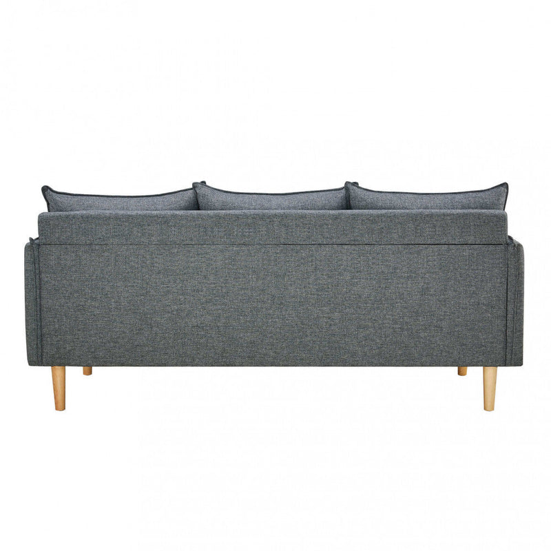 Divano 3 Posti Florin 188x84x51 h cm in Tessuto Grigio scuro