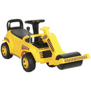 Ruspa Cavalcabile per Bambini 1-4 Anni 95x29x41 cm con Rullo Compressore Sollevabile Clacson e Vano Sotto Sedile in PP Giallo      