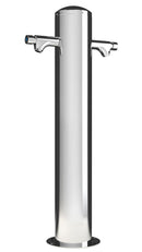 Fontana Lavapiedi da Giardino Doppio Rubinetto Temporizzato LAV-2P Finitura a Specchio   