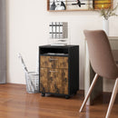 Cassettiera Portadocumenti da Ufficio Ripiano e 2 Cassetti 40x35x60 cm Marrone e Nero 