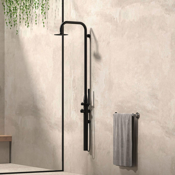 acquista Doccia da Giardino in Acciaio Inox Installazione a Parete Sined Pula Nero