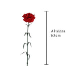 Set 12 Garofani Artificiali Singoli Altezza 63 cm Rosso