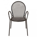 Sedia da Giardino Sheffield Impilabile 54x61x90 h cm in Acciaio Taupe