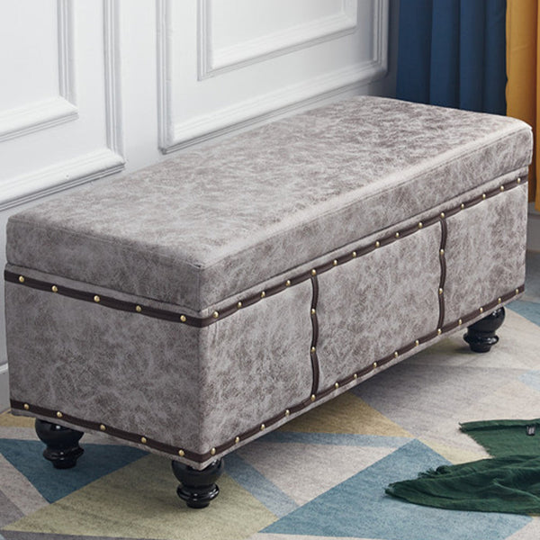 online Cassapanca Contenitore Ecopelle Divano Panca Pouf Contenitore 80x40x43 cm Grigio