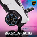 Macchina Elettrica per Bambini 101.5x49x43 cm Licenza Lamborghini 12V con Luci LED Clacson e Telecomando Bianca      
