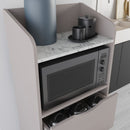 Mobile 2 Cassetti 2 Ripiani 60x36x136 cm in MDF Gorki Bianco