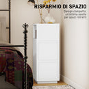 Set di 2 Comodini 25x30x65 cm con 2 Cassetti e Ripiano Aperto Salvaspazio in Legno Bianco      